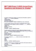 MKT 3600 Exam 2 &lpar;2025&rpar; Actual Exam Questions and Answers A&plus; Graded&period;
