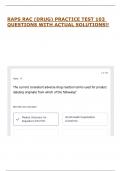 RAPS RAC &lpar;DRUG&rpar; PRACTICE TEST 103 QUESTIONS WITH ACTUAL SOLUTIONS&excl;&excl;