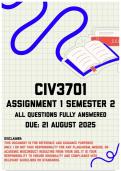 CIV3701 Assignment 1 Semester 2 Memo | Due 21 August 2025