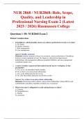 NUR 2868 &sol; NUR2868&colon; Role&comma; Scope&comma; Quality&comma; and Leadership in Professional Nursing Exam 2 &lpar;Latest 2025 &sol; 2026&rpar; Rasmussen College