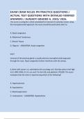 EXAM CRAM NCLEX-PN PRACTICE QUESTIONS &sol; ACTUAL TEST QUESTIONS WITH DETAILED VERIFIED ANSWERS &sol; ALREADY GRADED A&comma; 2025&sol; 2026&period;