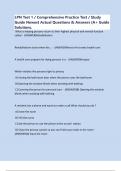 LPN Test 1 &sol; Comprehensive Practice Test &sol; Study Guide Newest Actual Questions & Answers &lpar;A&plus; Guide Solutions&period;