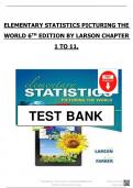 SOLUTION MANUAL ELEMENTARY STATISTICS&colon; PICTURING THE WORLD 6th EDITION BY RON LARSON &comma;BETSY FARBER 2024