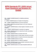 NFPA Standards FF1 &lpar;2025&rpar; Actual Exam Questions and Answers A&plus; Graded&period;