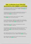 ORC Certification Exam UPDATED  QUESTIONS AND CORRECT ANSWERS
