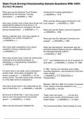 State Truck Driving Championship Sample Questions With 100&percnt; Correct Answers