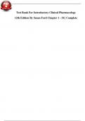 Test Bank For Introductory Clinical Pharmacology 12th Edition By Susan Ford Chapter 1 - 54 &vert; Complete