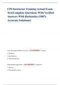 CPI Instructor Training Actual Exam Test&vert;Complete Questions With Verified Answers With Rationales &lpar;100&percnt; Accurate Solutions&rpar;