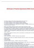AIS Exam 2 Practice Questions With Correct Answers