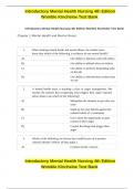 Test Bank - Introductory Mental Health Nursing&comma; 5th Edition &lpar;Kincheloe&comma; 2025&rpar;&comma; Chapter 1-19 &vert; All Chapters