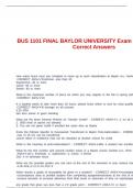 BUS 1101 FINAL BAYLOR UNIVERSITY Exam Questions And Correct Answers