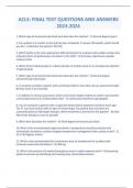 ACLS Final Test 2023&ndash;2024 &vert; Latest Questions & Verified Answers &vert; Advanced Cardiac Life Support Exam Prep PDF