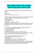 ANCC Ambulatory Care Nursing Certification Exam 2023&ndash;2026 &vert; Latest Questions & Verified Answers &vert; Printable Study Guide PDF