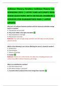 Collision Theory&comma; Kinetics&colon; Collision Theory ALL  VERSIONS 2025 &vert; LATEST AND ACCURATE REAL  EXAM QUESTIONS WITH DETAILED ANSWERS &vert;  VERIFIED FOR GUARANTEED PASS &vert; LATEST  UPDATE 
