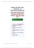 CHEM LAB FINAL PRE LAB QUIZ - LE CHATELIER'S PRINCIPLE &lpar;2026&sol;2027 UPDATE&rpar; with Questions and Verified Answers&comma; 100&percnt; Guarantee Pass
