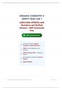 ORGANIC CHEMISTRY II  SAFETY QUIZ LAB 1  &lpar;2025&sol;2026 UPDATE&rpar; with  Questions and Verified  Answers&comma; 100&percnt; Guarantee  Pass