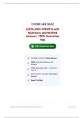 CHEM LAB QUIZ &lpar;2026&sol;2027 UPDATE&rpar; with Questions and Verified Answers&comma; 100&percnt; Guarantee Pass