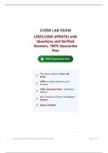 CHEM LAB EXAM  &lpar;2025&sol;2026 UPDATE&rpar; with  Questions and Verified  Answers&comma; 100&percnt; Guarantee  Pass