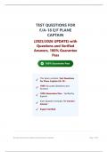 TEST QUESTIONS FOR  F&sol;A-18 E&sol;F PLANE  CAPTAIN  &lpar;2025&sol;2026 UPDATE&rpar; with  Questions and Verified  Answers&comma; 100&percnt; Guarantee  Pass