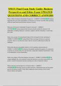 SM131 Final Exam Study Guide&colon; Business  Perspectives and Ethics Exam UPDATED  QUESTIONS AND CORRECT ANSWERS