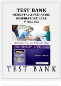 TEST BANK NEONATAL & PEDIATRIC RESPIRATORY CARE 5 th Edition&comma; Walsh