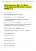 Medical Assistant State Test Study Guide Questions With Correct Answers  Newest 2025 