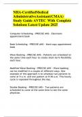 NHA-Certified Medical Administrative Assistant&lpar;CMAA&rpar; Study Guide AVTEC With Complete Solutions Latest Update 2025 