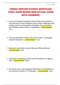 XINNIX GROUND SCHOOL MORTGAGE  FINAL EXAM BRAND NEW ACTUAL EXAM  WITH ANSWERS&period; 