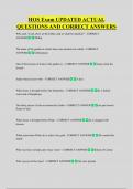 HOS Exam UPDATED ACTUAL  QUESTIONS AND CORRECT ANSWERS