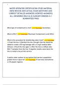 WATER OPERATOR CERTIFICATION STUDY MATERIAL  &lpar;NEW MEXICO&rpar; 2025 ACTUAL EXAM QUESTIONS AND  CORRECT DETAILED ANSWERS &lpar;VERIFIED ANSWERS&rpar;  ALL ANSWERED &lbrace;106 Q & A&rcub; ALREADY GRADED A&plus; &vert;  GUARANTEED PASS 