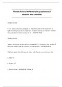 Florida Drivers Written Exam questions and answers with solutions