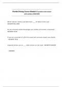 Florida Driving Course Module 4 questions and answers with solutions 2025&sol;2026