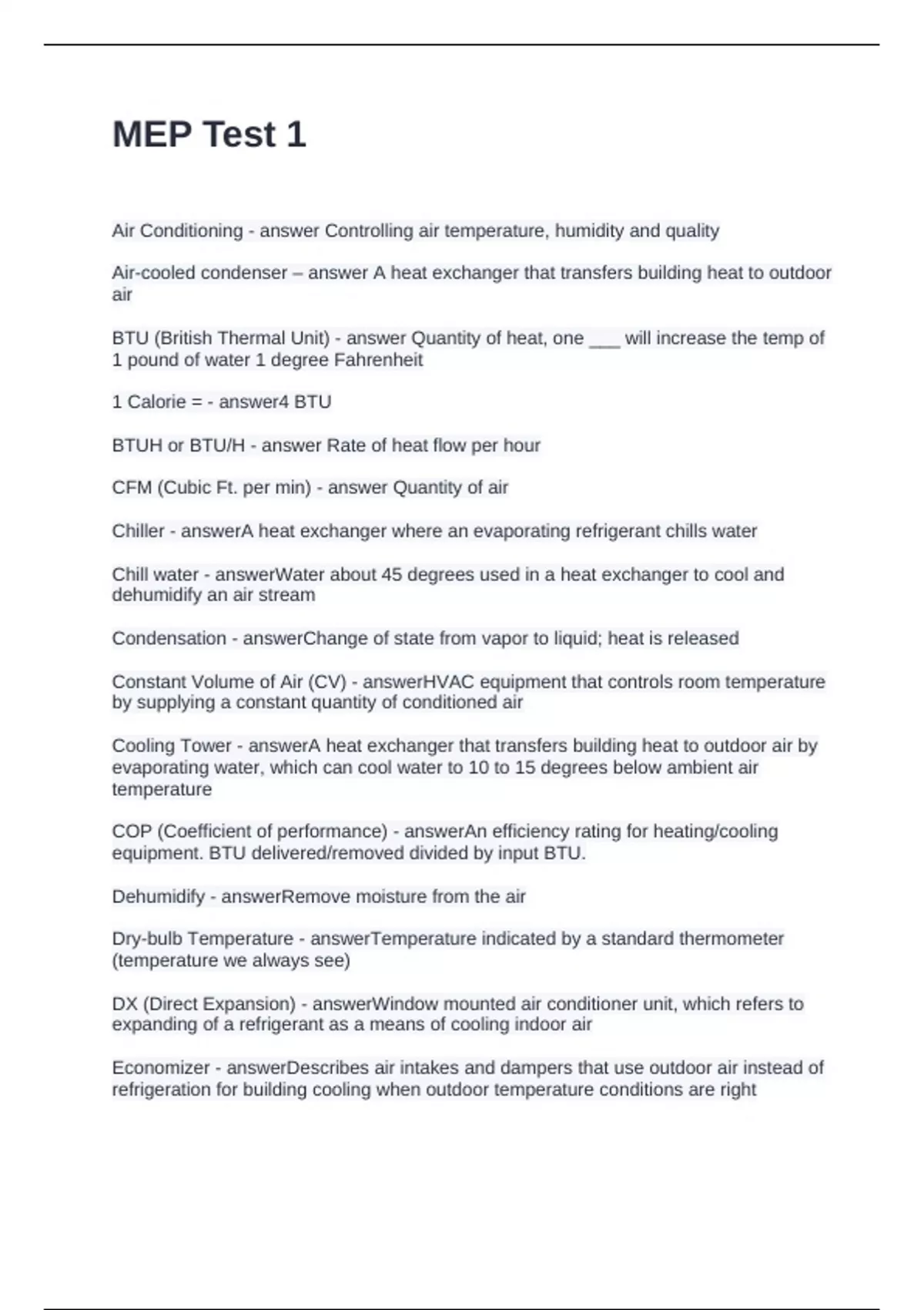 MEP Test 1 Questions and Answers 2025 - MEP - Stuvia US