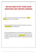 MN 580 EXAM STUDY GUIDE EXAM QUESTIONS AND VERIFIED ANSWERS