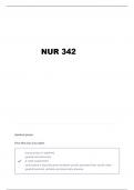 NUR 342 FINAL EXAM QUESTIONS AND VERIFIED ANSWERS