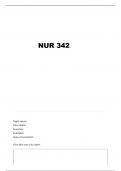 NUR 342 EXAM 1 MODULE 1 QUESTIONS AND VERIFIED ANSWERS