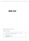 NUR 342 EXAM 1 MATERIAL QUESTIONS AND VERIFIED ANSWERS