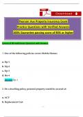 Pearson VUE Property Insurance Test Bank &vert; Practice Questions and Answers for Licensing Exam Prep