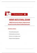 NRNP 6675 Final Exam Qs and Ans with Explanation &lpar;Latest 2025 &sol; 2026&rpar;&colon; Most Comprehensive to Pass the Exam&comma; 100&percnt; Verified - UPDATED