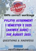 PVL3701 Assignment 1 Semester 2 2025 &lpar;Answer Guide&rpar; - Due August 2025