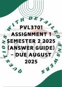 PVL3701 Assignment 1 Semester 2 2025 &lpar;Answer Guide&rpar; - Due August 2025