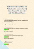 California Driver' License Written Test Practice Questions &sol; Accurate Currently Testing Versions of the Exam with A study Guide & Detailed Answers&period;      