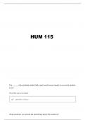 HUM 115 QUESTIONS AND VERIFIED ANSWERS