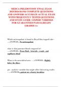MEDCA PHLEBOTOMY FINAL EXAM  2025&sol;2026 BANK COMPLETE QUESTIONS  AND ANSWERS ACCURATE ACTUAL EXAM  WITH FREQUENTLY TESTED QUESTIONS  AND STUDY GUIDE &sol; EXPERT VERIFIED  FOR GUARANTEED PASS&sol;ALREADY  GRADED A&plus;