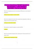 Practice Questions PMHNP Questions and Answers &vert; Latest Version &vert; 2025&sol;2026 &vert; Correct & Verified