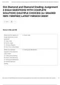 GIA Diamond and Diamond Grading&colon; Assignment 2 EXAM QUESTIONS WITH COMPLETE SOLUTION&rpar; &lpar;MULTIPLE CHOICES&rpar; &lpar;A&plus; GRADED 100&percnt; VERIFIED&rpar; LATEST VERSION 2025&excl;&excl;