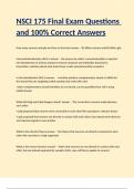 NSCI 175 Final Exam Questions and 100&percnt; Correct Answers
