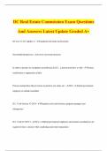 DC Real Estate Commission Exam Questions And Answers Latest Update Graded A&plus;