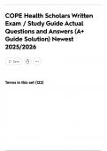 COPE Health Scholars Written Exam / Study Guide Actual Questions and Answers (A+ Guide Solution) Newest 2025/2026