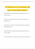 DC Real Estate Law Exam Questions And Answers Latest Update Graded A&plus;